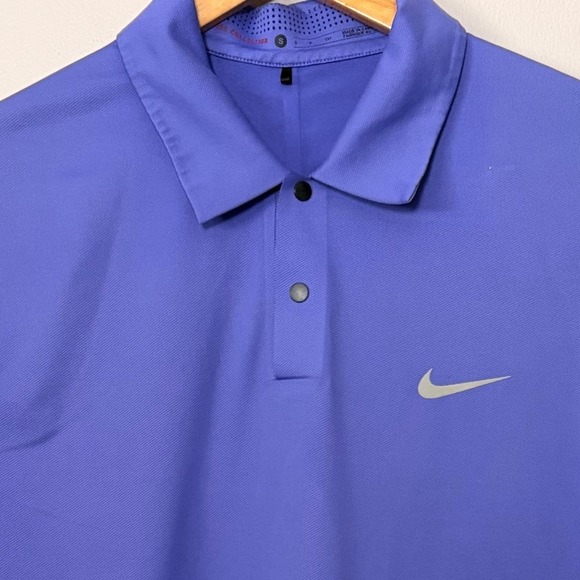 Nike Other - Nike Tiger‎ Woods Shirt Mens Small Purple Dri-FIT Striped Golf Polo Performance